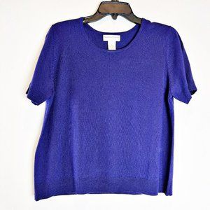 Drapers & Damons Purple Short Sleeve Crewneck Sweater